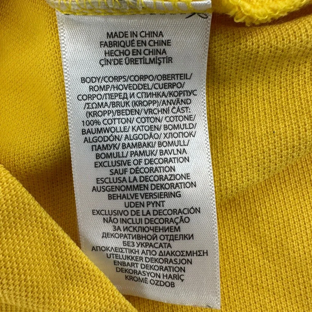 Polo Ralph Lauren Mens Custom Slim Fit Pique Polo Shirt Yellow Small RN 41381